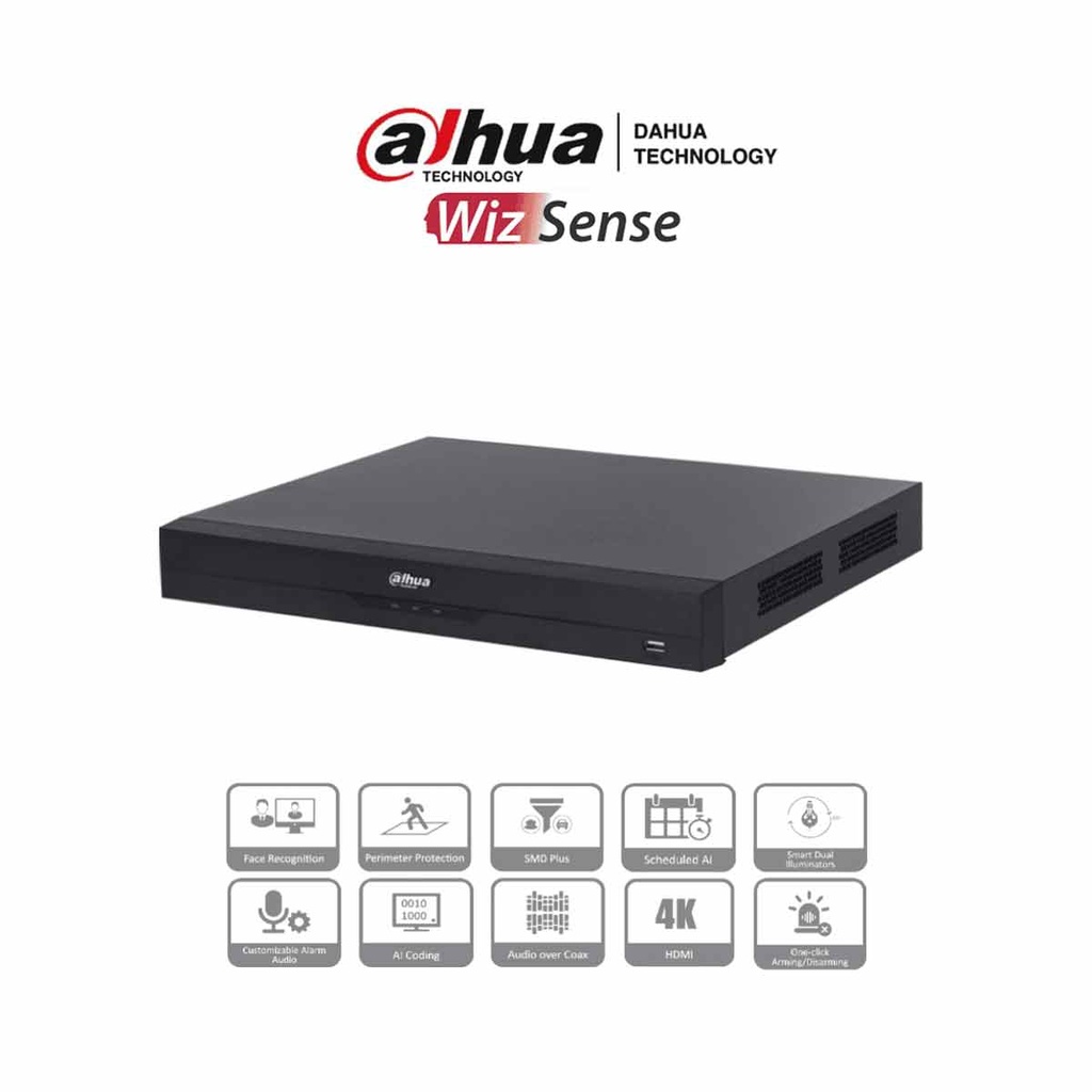 DAHUA XVR5232AN-4KL-I3 - DVR de 32 Canales 4k/ 8 Megapíxeles/ WizSense/ Con IA