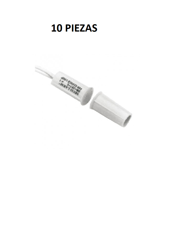 Seco-Larm 10PKW  -Paquete de 10 Contacto magneticos BLANCO Gap 3/4 de EMBUTIDO Tipo Taquete Compatible paneles DSC / RISCO / BOSCH  