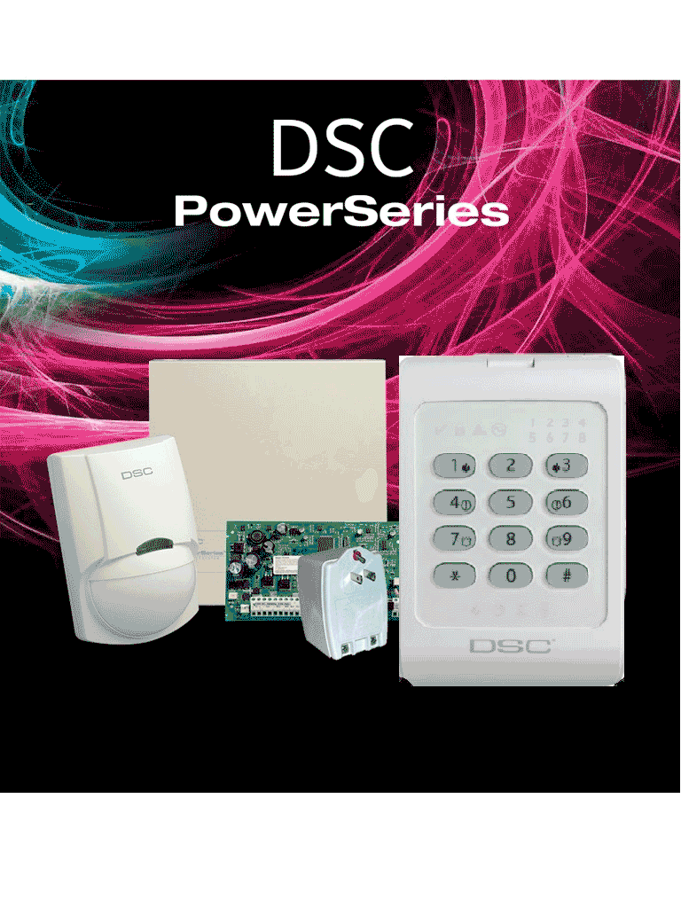 DSC POWER-LED-SB - Paquete Power con / Panel PC1832PCBSPA 8 zonas cableadas