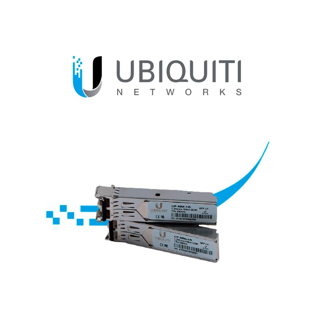 UBIQUITI UF-MM-1G - Modulo para Fibra Optica SFP Multimodo / 1 Gigabit / Conector Tipo LC / Compatible con Switches UniFi y EdgeMax