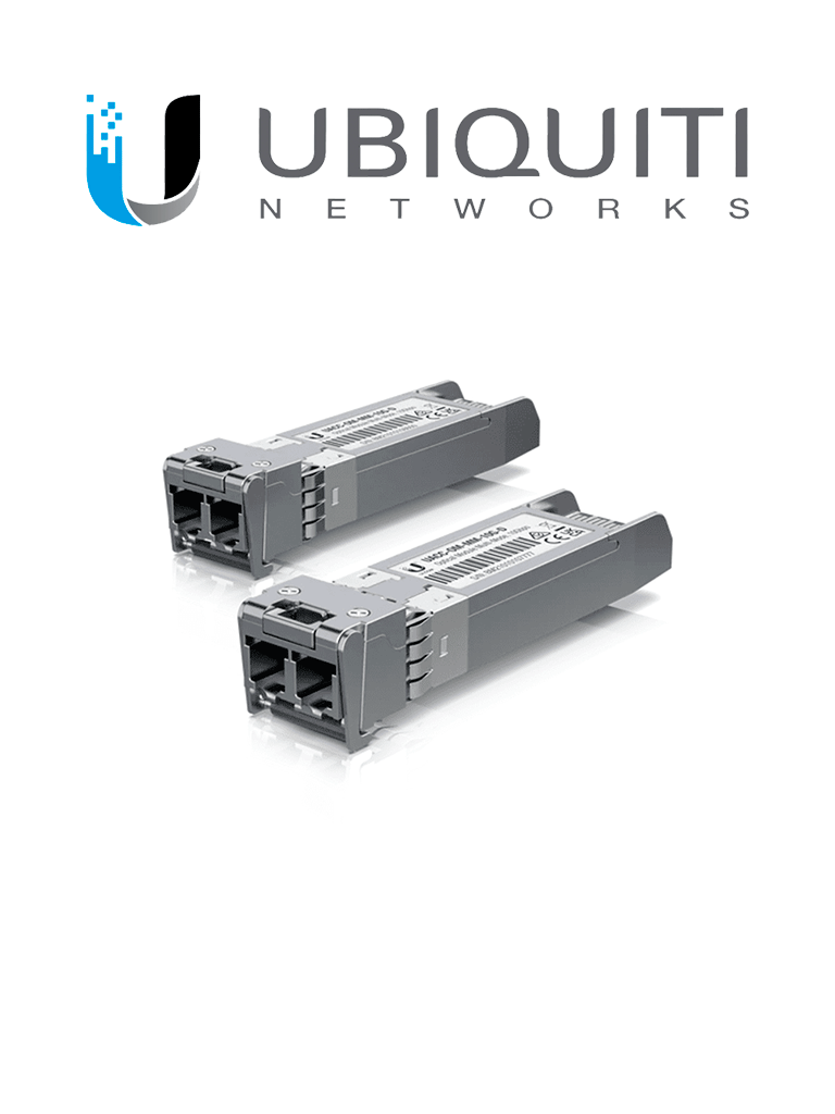 Ubiquiti UACC-OM-MM-10G-D-2- UFiber Módulo SFP+ 10G/ Transceptor MiniGibic MultiModo 10 Gbps/ Distancia  de conexión 300m/ Conectores LC/ paquete de 2 piezas