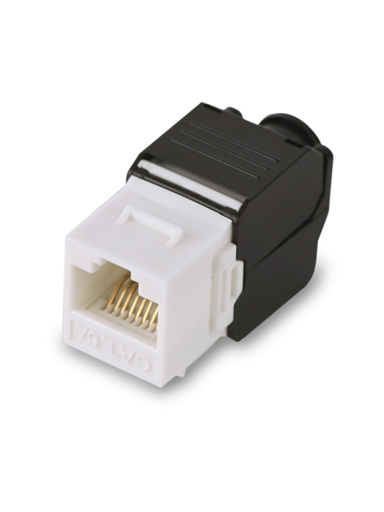 SAXXON M242C6A - Modulo jack keystone RJ45 / Armado sin herramienta / 8 Hilos / CAT 6A / Compatible con calibres  AWG 22-26 / Color blanco