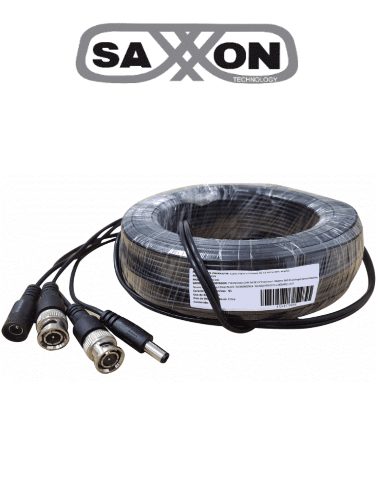 SAXXON WB0120C - Cable de 20 Metros Armado para Video y Energia/ Para Camaras Hasta 8 Megapíxeles