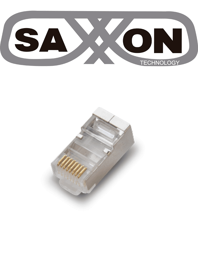 SAXXON S901B - Conector plug RJ45 para cable UTP/FTP /CAT 5E / Blindado / Paquete 100 piezas 