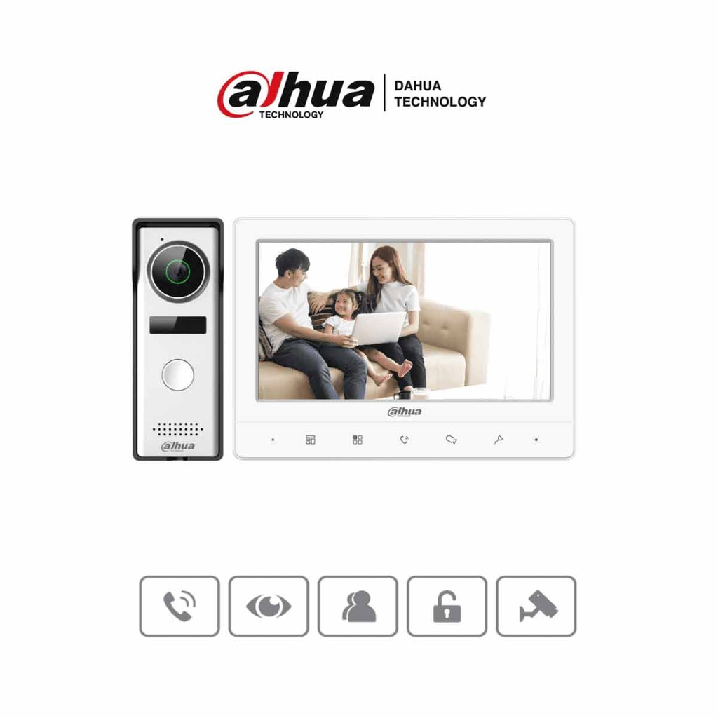 DAHUA KTA02 - Kit de Videoportero Analógico/ Monitor con Pantalla de 7 Pulgadas