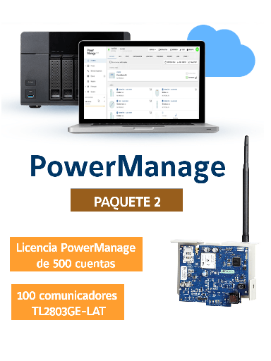 DSC PowerManage ESM PAQUETE 2 - Licencia PowerManage de 500 cuentas + 100 comunicadores TL2803GE-LAT