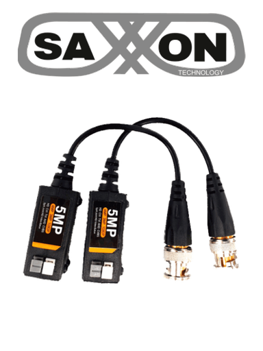 SAXXON SXCF500 - Par de Transceptores Pasivos 4K / Botones Push / 5MP hasta 200 Metros / 1080P 