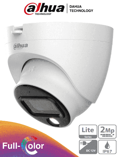 DAHUA DH-HAC-HDW1209TLQN-A-LED-0280B-S3 -Cámara Domo Full Color de 2 MP con lente de 2.8mm 